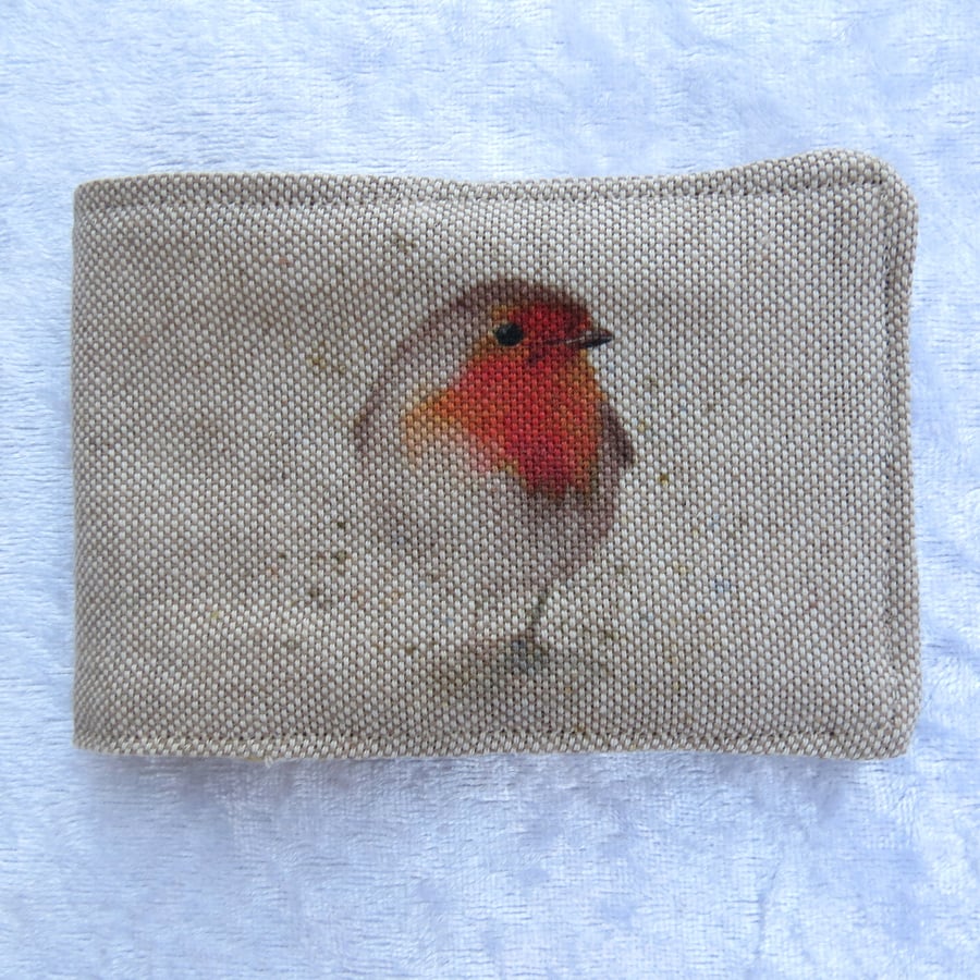 Ticket Sleeve.  Oyster card cover.  Robin design.