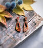 Burnt Orange Autumnal Asymmetrical Oval Drop Earrings - Image 9
