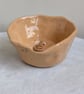 Ceramic handmade tealight robin & birdprints pottery speckled candle holder - Image 5