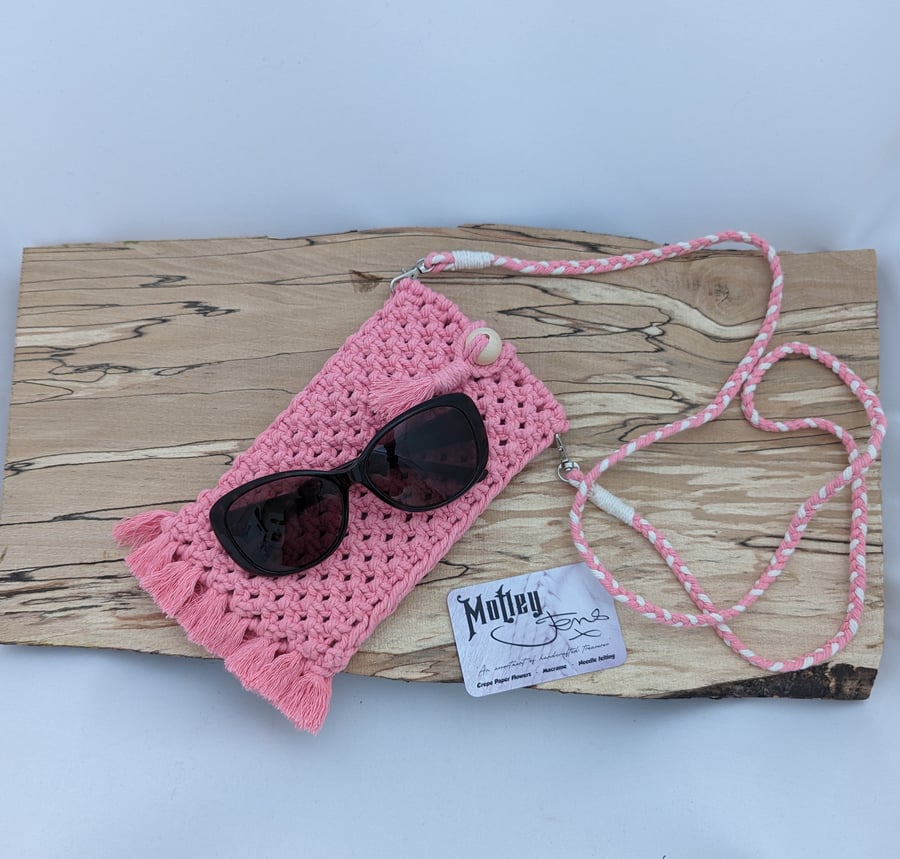 Macrame cross-body festival pouch