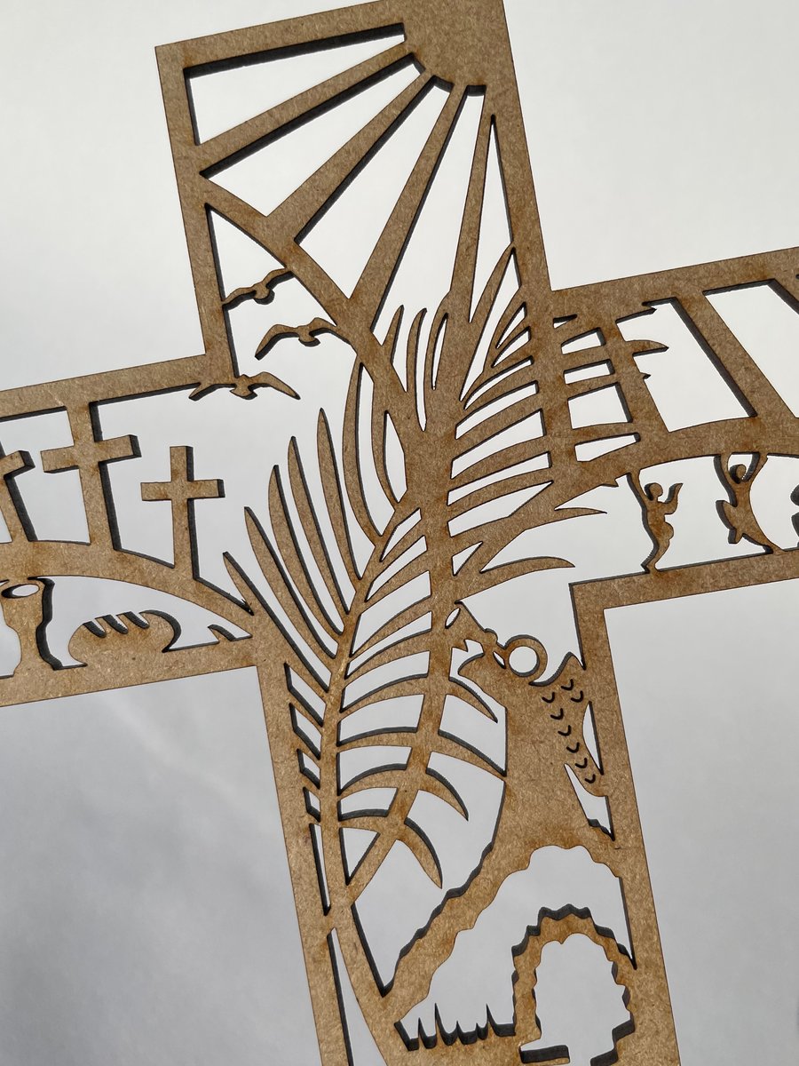 Intricate Easter freestanding cross decoration (large)