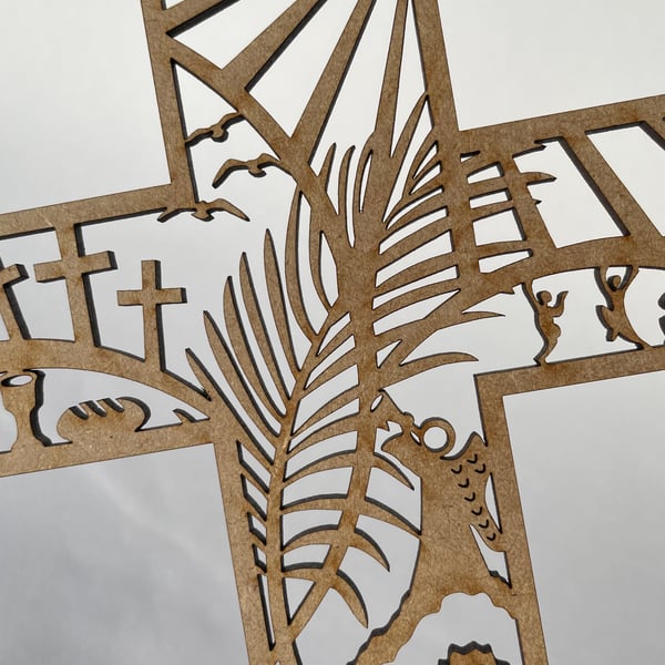 Intricate Easter freestanding cross decoration (large)