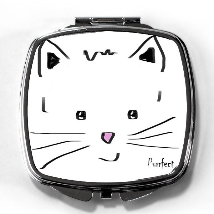 Cat Mirror original line art drawing on fun mirror