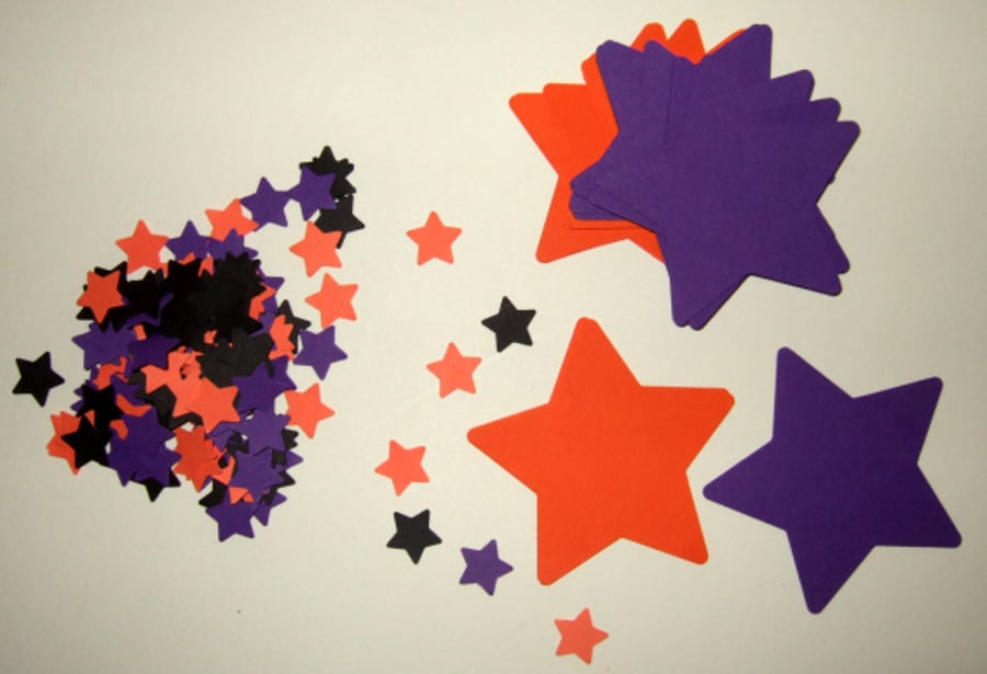 SALE Halloween Card Shapes for Crafts,Stars Two Sizes,200pk