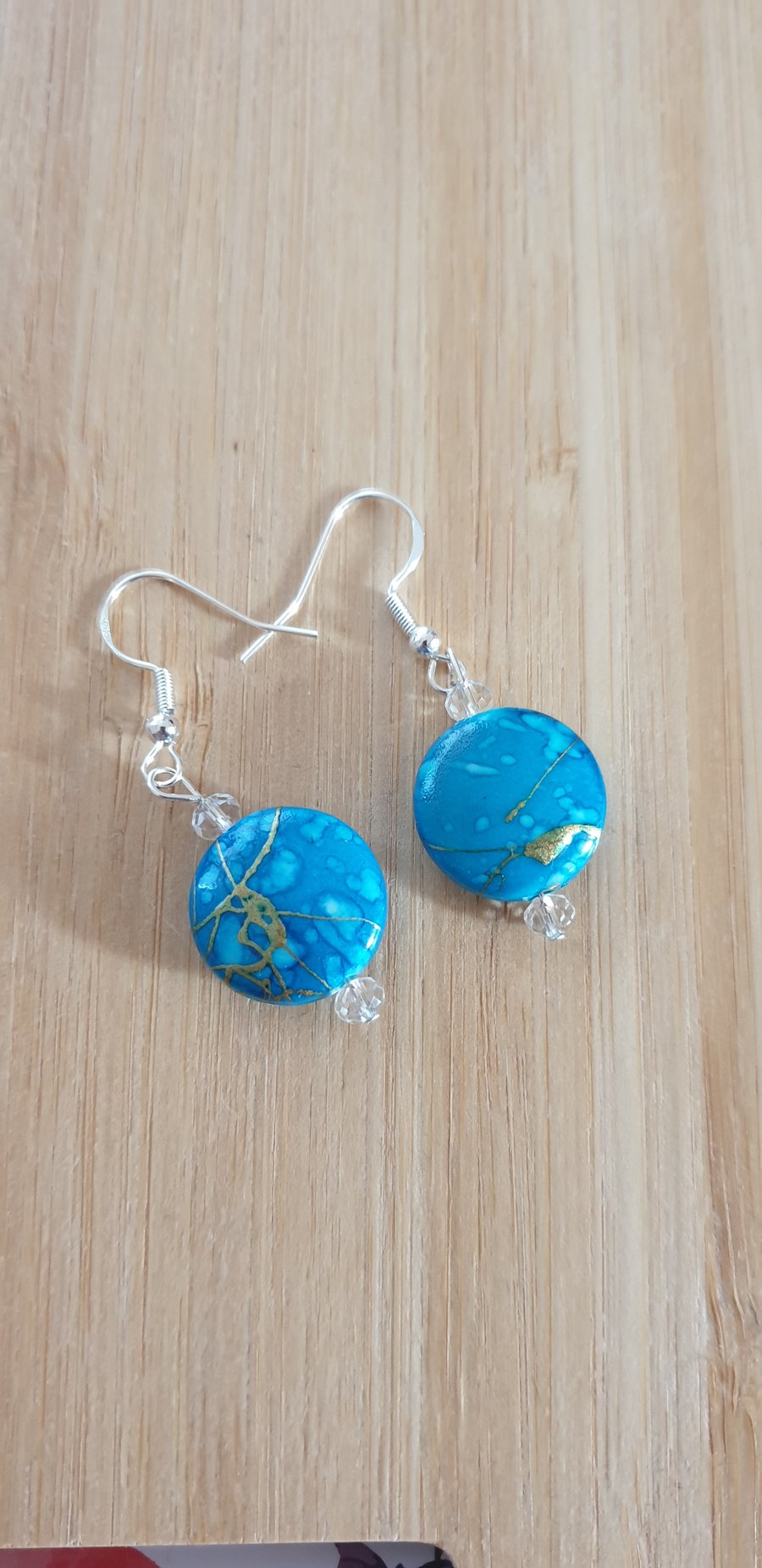 Turquoise round earrings
