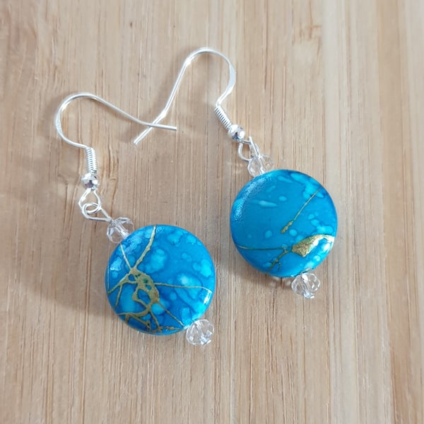 Turquoise round earrings