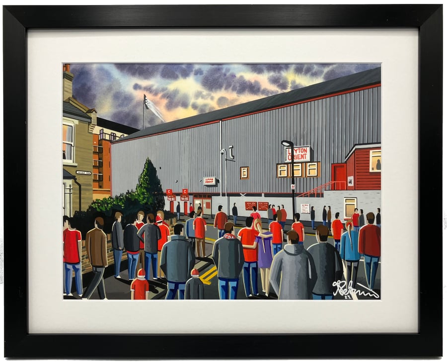 Leyton Orient FC, Brisbane Road Stadium. High Quality Framed Football Art Print