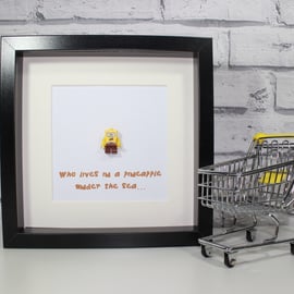 SPONGEBOB SQUAREPANTS - FRAMED LEGO MINIFIGURE - QUIRKY ART WORK