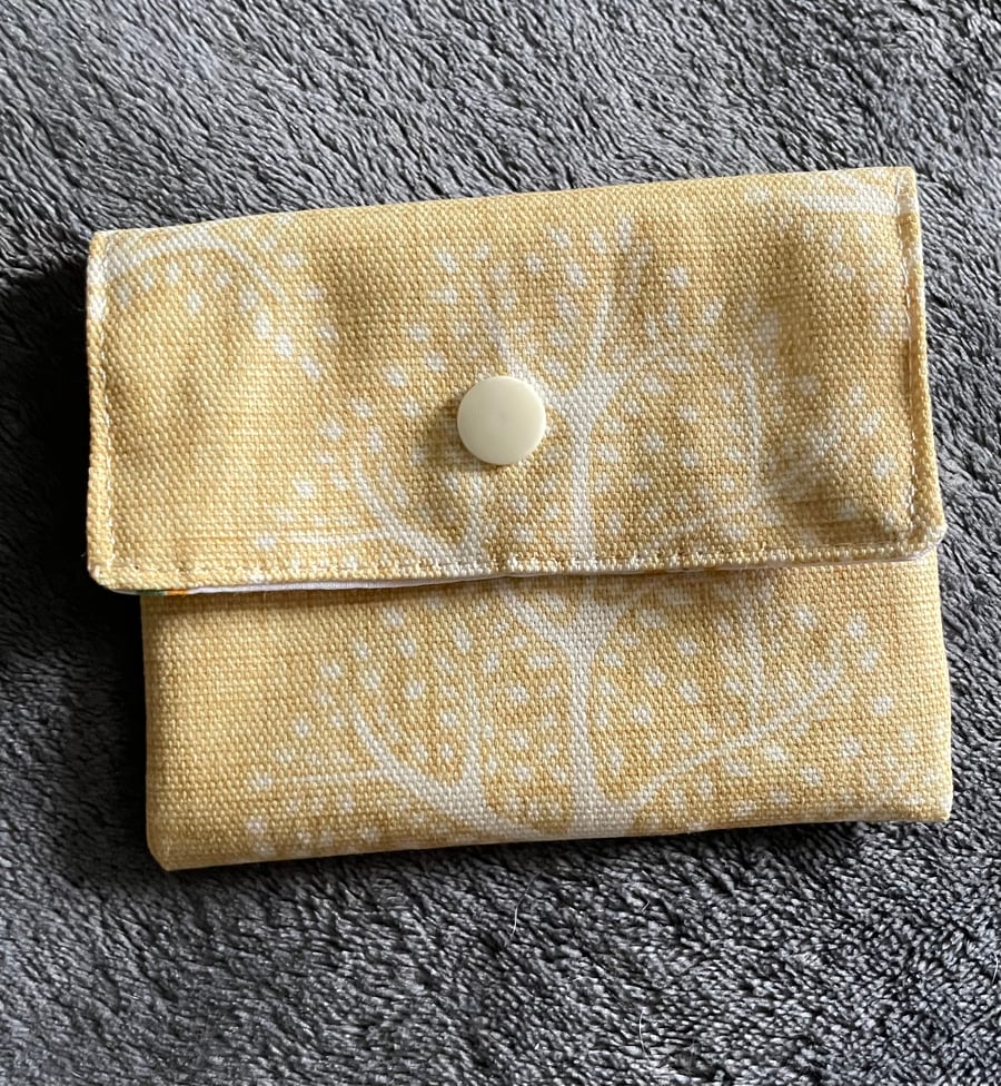 Yellow Trees Upholstery Coin or Card Purse 