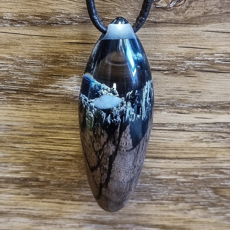 UFO Crash Pendant in Obsidian