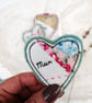 Textile 'Mum' Heart Brooch - Image 5