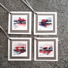 Abstract Handpainted Gift Tags. Pack Of Four.  Square Labels