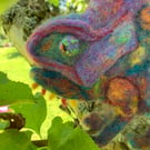 Needle Felted Chameleon, Veiled, Yemen, Wool Chameleon, Reptile, Chameleon