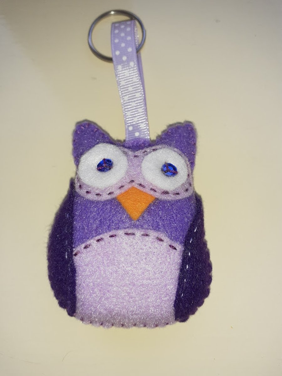 Purple Owl Keyring