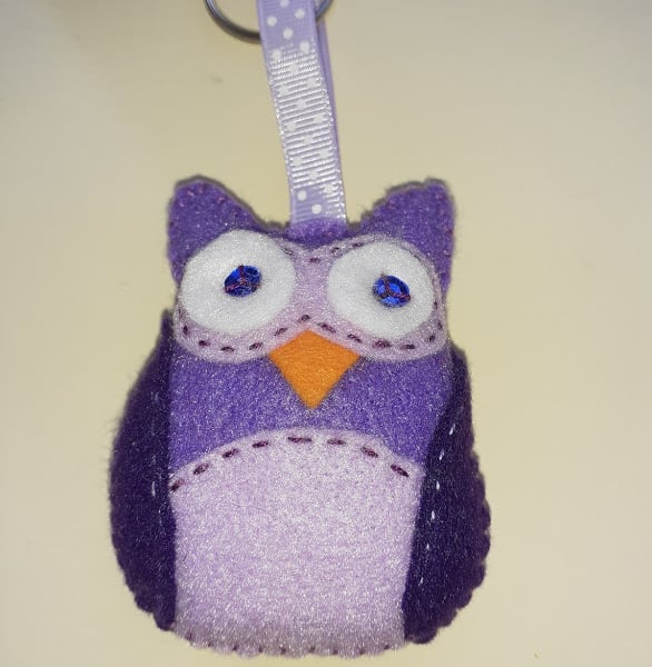 Purple Owl Keyring