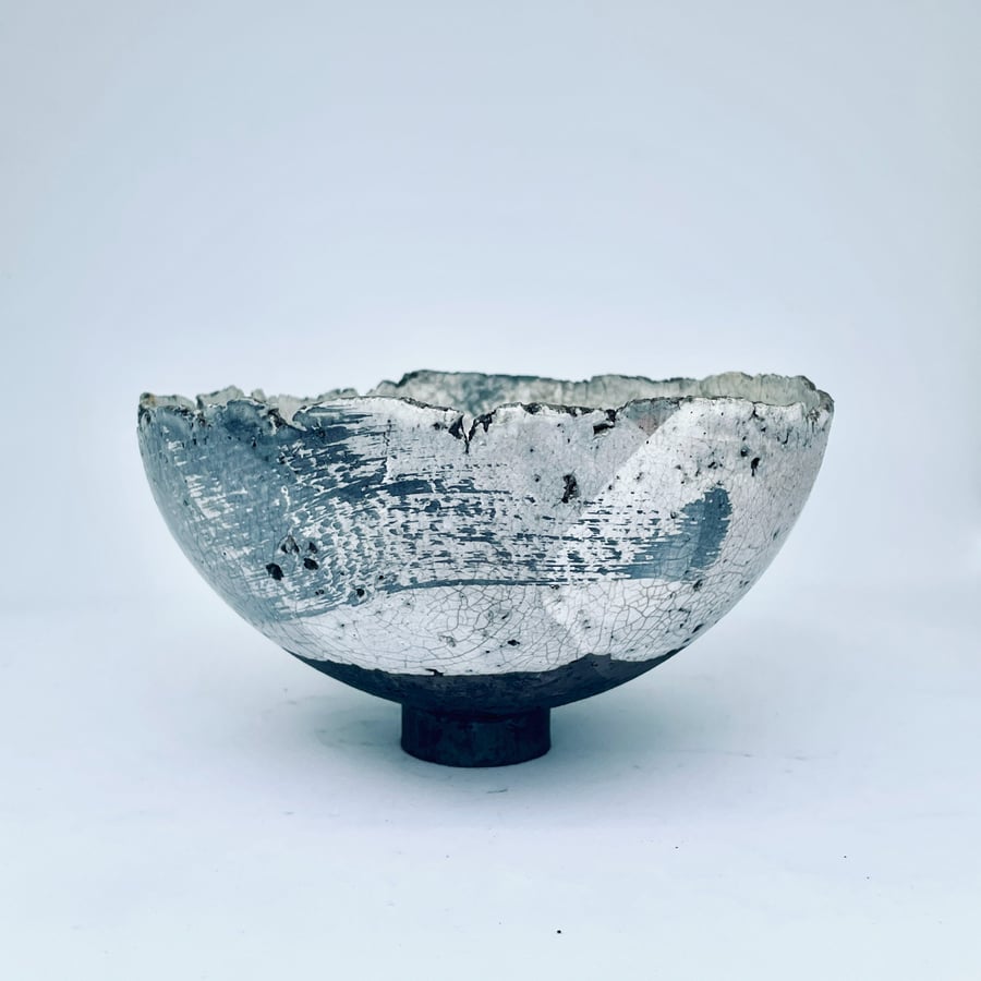 Pinched Raku Bowl With Foot. No 2