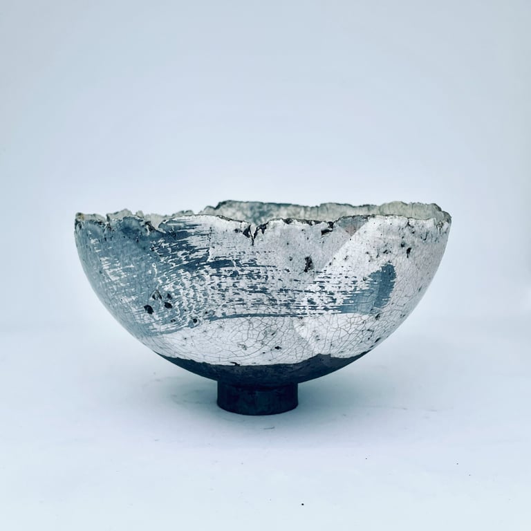 Pinched Raku Bowl With Foot. No 2