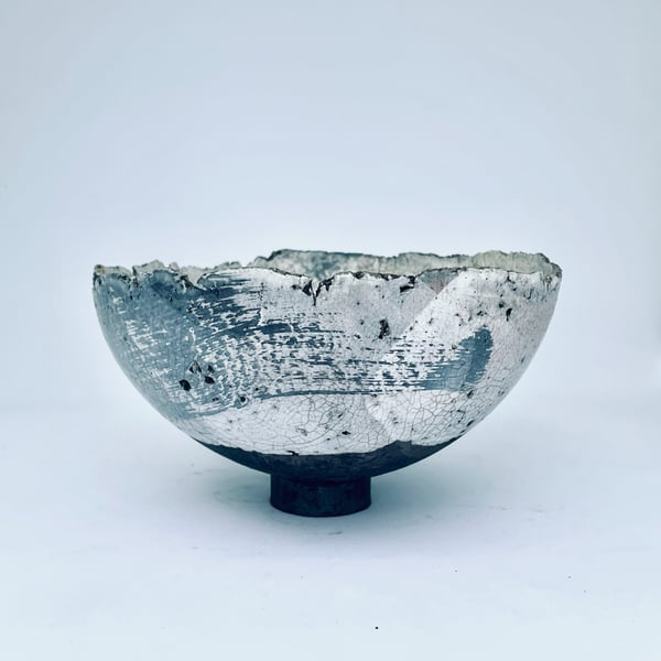 Pinched Raku Bowl With Foot. No 2