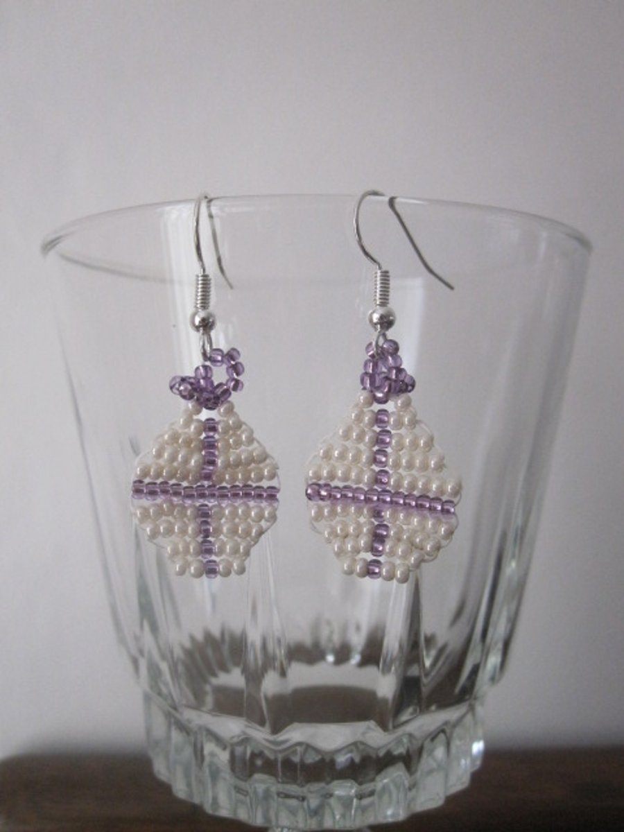 Beadwork Earrings - Easter Egg Themed (1)