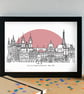 Prague Skyline Travel Art Print - Image 3