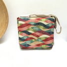 Tapestry shoulder bag, colourful tapestry bag, small messenger style handbag.