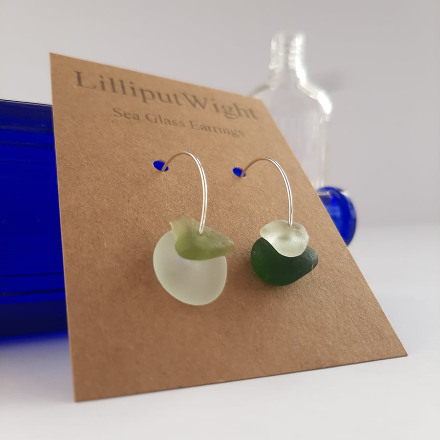 Hooped sea glass earrings