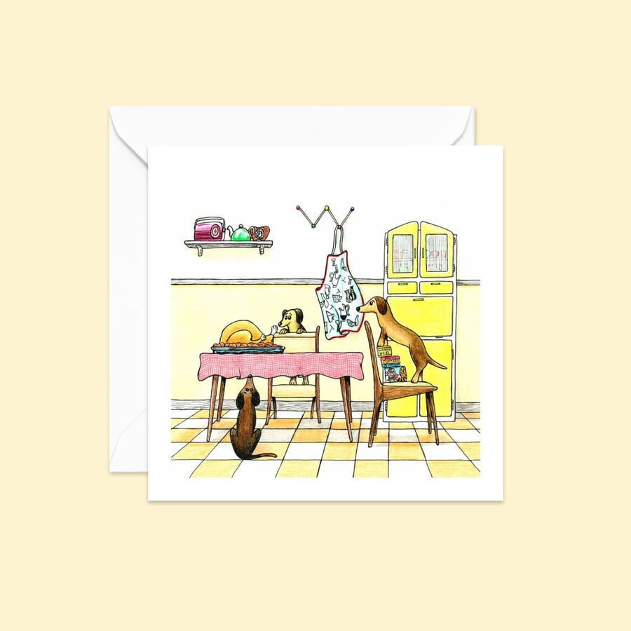 Dachshund Greeting Card: Hand Drawn Pencil Art for a Dog Lover's Birthday (230)