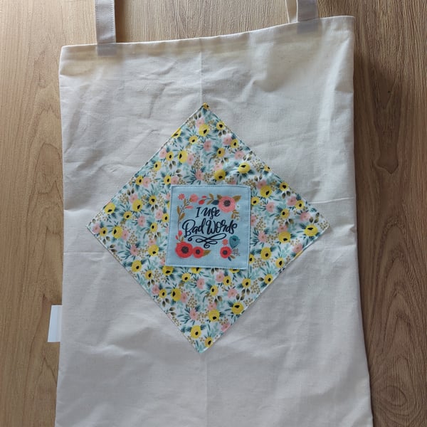 I use bad words tote bag  