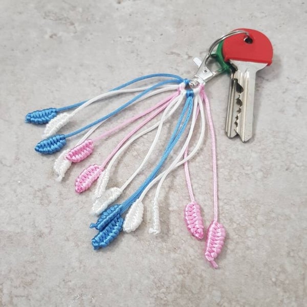 Transgender Keyring, Trans Pride Keychain, Trans Flag Bag charm, LGBT Gift