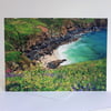 Cornish clifftop flowers - greeting card