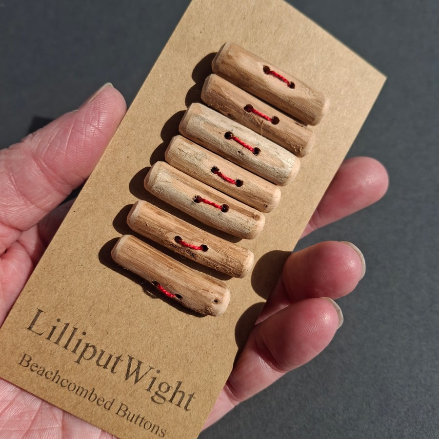 Seven driftwood toggle buttons