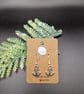 Antique Silver Toned Anchor Drop Earrings - Image 4