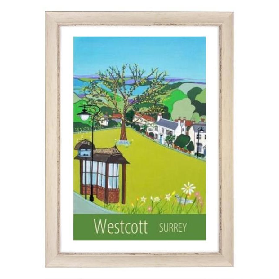 Westcott Surrey travel poster print by Susie West