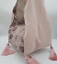 Mauve and pink botanical, shoulder handbag, Boho style, tassels.  - Image 6