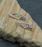 Silver argentium arc stud earrings, handmade recycled silver arc studs - Image 9