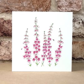 Card Foxglove Card Blank Eco Friendly