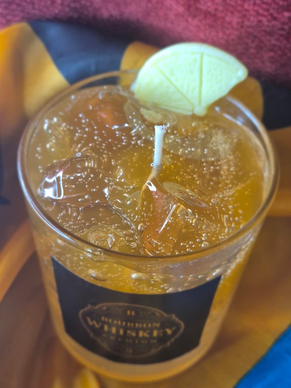 Handmade Bourbon Whiskey Cocktail Gel Scented Candle 