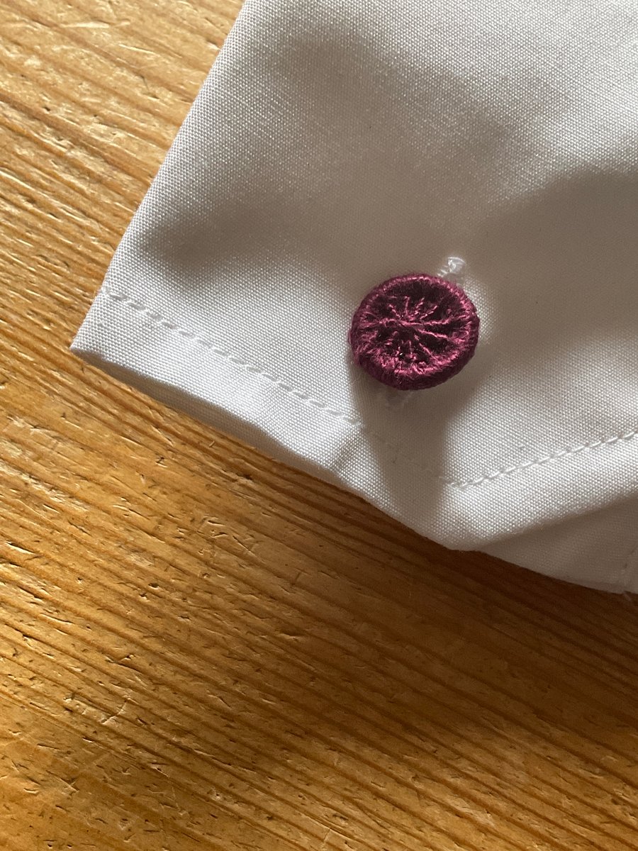 Dorset Button Cufflinks, Burgundy 