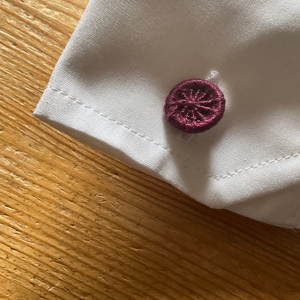 Dorset Button Cufflinks, Burgundy 