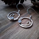 Handmade Winter Wave Silver Earrings Aquamarine 