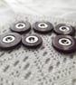 Burgundy and silver 4-hole flat buttons, vintage buttons - Image 5
