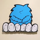 Original wooden art. Acrylic painting from Chep. Grumpy Monster