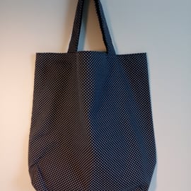 Tote bag, Fabric shopping bag, cloth bag, polka dot bag, reversible tote, dotty
