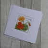 Cross Stitch Card with Orange Nasturtium