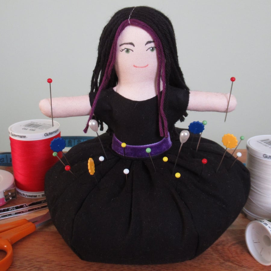 Goth Sewing Companion Pin Cushion and Needle Case
