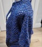 Crochet Hexigan Cardigan Blue