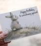 Rabbit Birthday Card, Friend Birthday Card, Bunny Birthday Card for Birthday