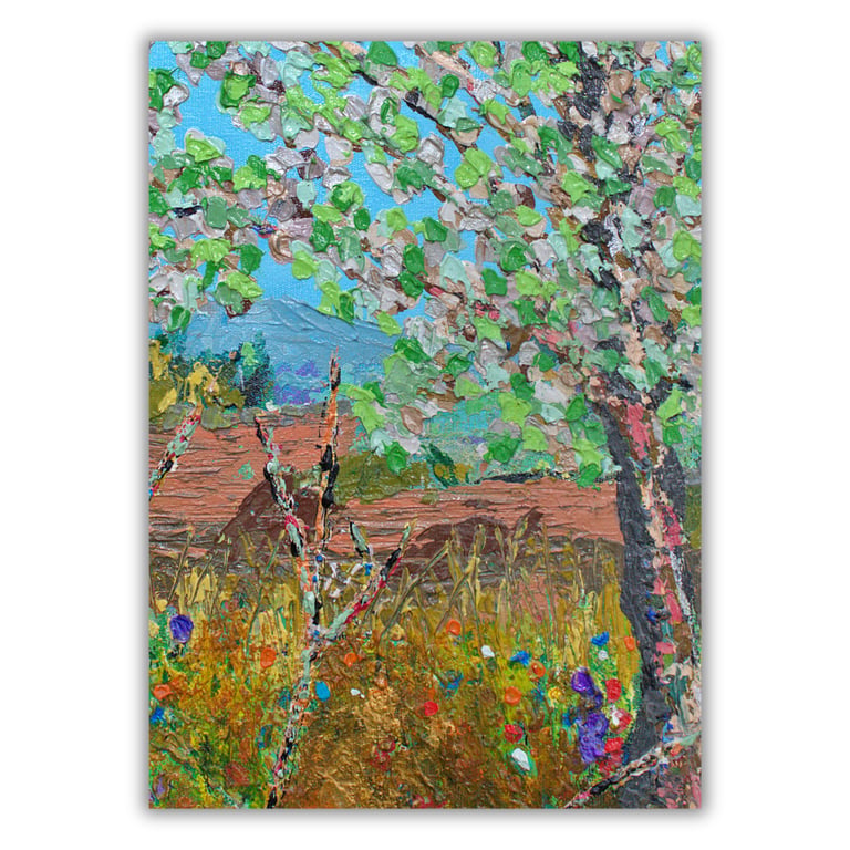 Scottish landscape painting - autumn - tree - acrylics - letterbox gift