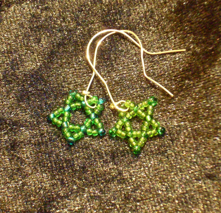 Earrings Little Green Stars