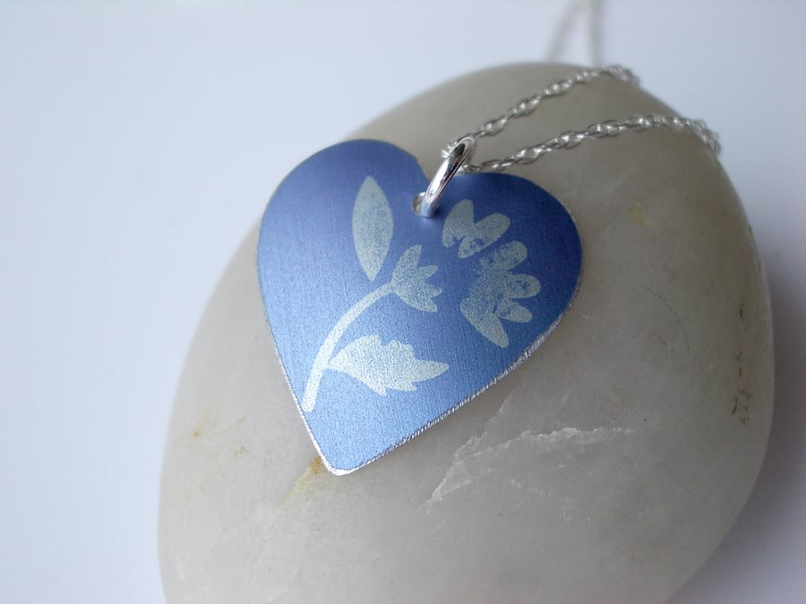  SALE - Thistle pendant in purple in heart shape. Perfectly imperfect.